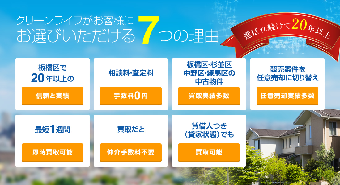 クリーンライフがお客様にお選びいただける7つの理由